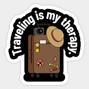 traveling is my therapy Sticker